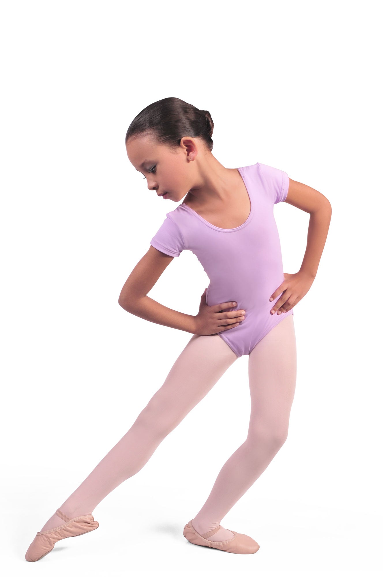 Justaucorps Danse Classique Fille Manches Courtes - Body Ballet Enfant Coton Lycra Confort Respirant Rose Ou Noir 3-11 Ans ROYAL SMEELA